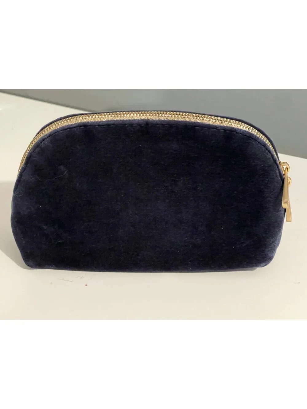 Christian Dior Beauty Navy Blue Cosmetic Bag Makeup Pouch CD Logo Zip Case